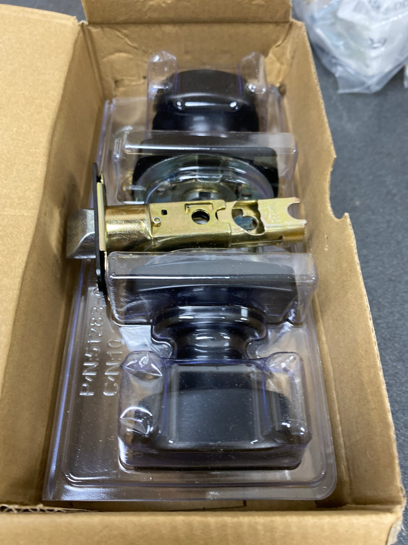 Kwikset 740AYKMDT-514S Arroyo Single Cylinder Keyed Entry Door Knob Set with Square Rose and SmartKey Technology - Matte Black