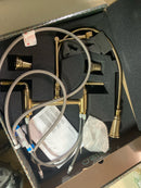 Brizo 62174LF-GL Rook 1.8 GPM Bridge Kitchen Faucet with Articulating Arm and Metal Finished Hose - Luxe Gold