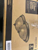 13” 2 Light Tea Stained Glass Shade Flush Mount