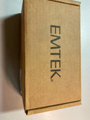 Emtek 5212ROUUS4 Round Knobset Privacy Door Knob Set with Modern Rectangular Rose - Satin Brass