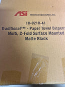 ASI - 210-41 - Matte Black - Paper Towel Dispenser - Multi, C-Fold - Powder Coated Stainless - Surface Mounted