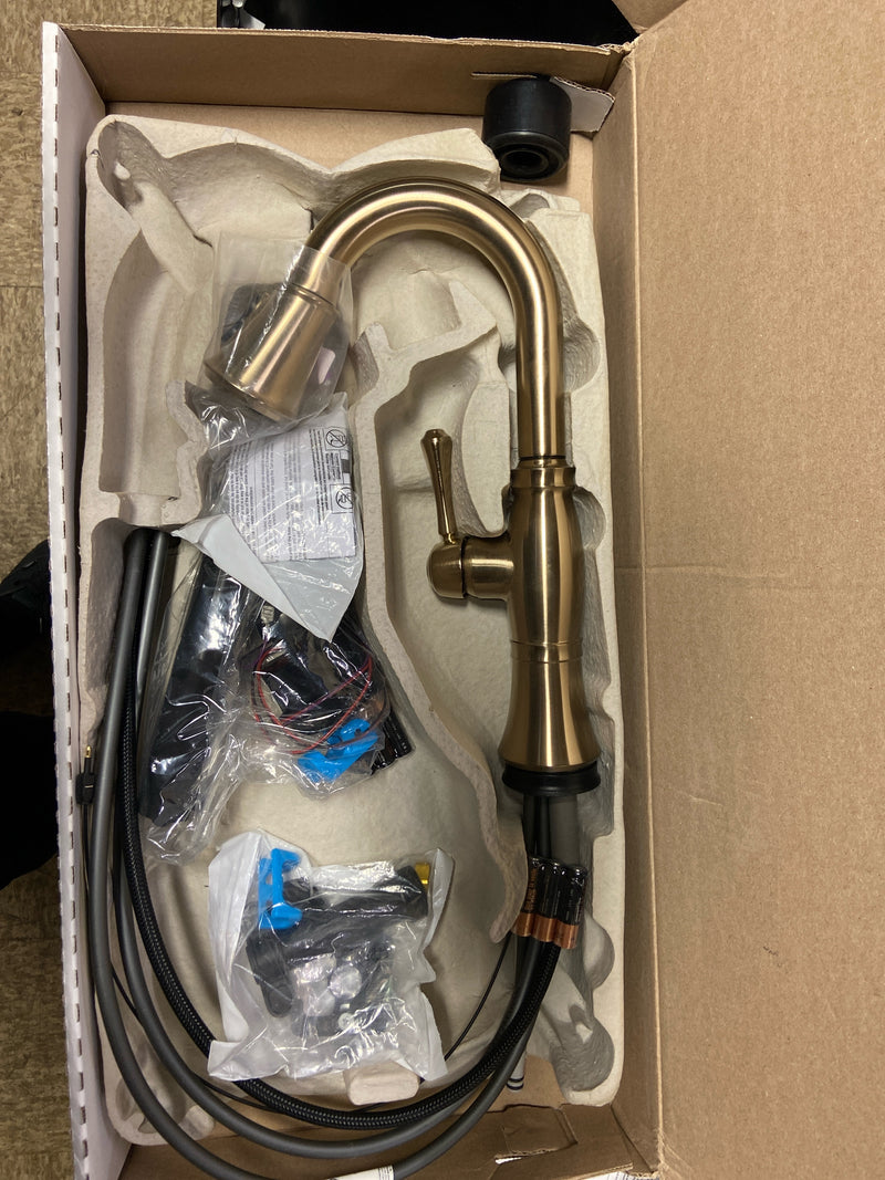 Delta 9997T-CZ-PR-DST Cassidy Pull-Down Bar/Prep Faucet with On/Off Touch Activation and Magnetic Docking Spray Head - Lumicoat Champagne Bronze