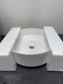 Signature Hardware 447954 Hibiscus 16" Circular Fireclay Vessel Bathroom Sink - White
