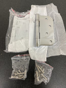 Deltana DSB4R526-RZ 4" x 4" Solid Brass 5/8" Radius Corner Plain Bearing Mortise Hinge - Pair - Polished Chrome