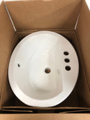 Kohler K-2699-4-0 Bryant 20-1/8" Oval Vitreous China Drop In Bathroom Sink with Overflow and 3 Faucet Holes at 4" Centers - White