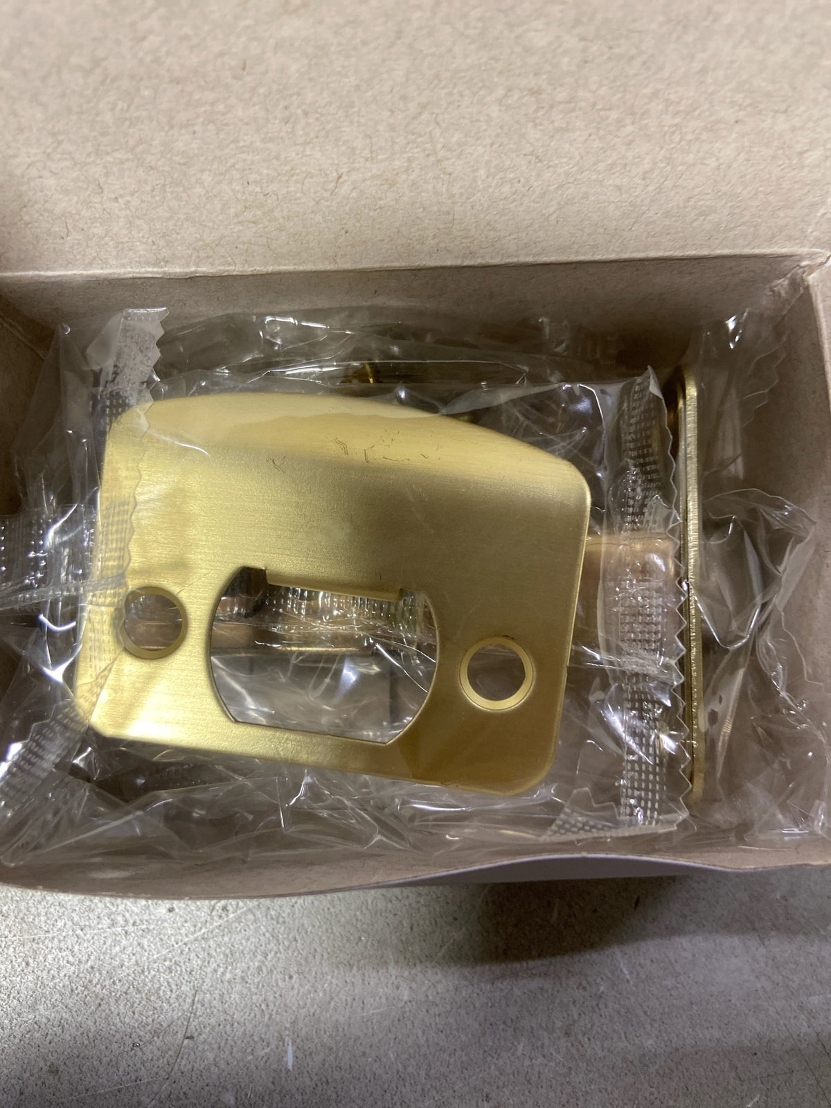 Miseno MLK3022SB Lorton Flat Bar Privacy Door Lever Set - Satin Brass