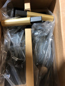 Sure-Loc LV307 FBL-GRIP KN SB Levanto Single Cylinder Keyed Entry Lever Set and Deadbolt Combo with Knurled Grip and Rectangle Rose - Flat Black / Satin Brass