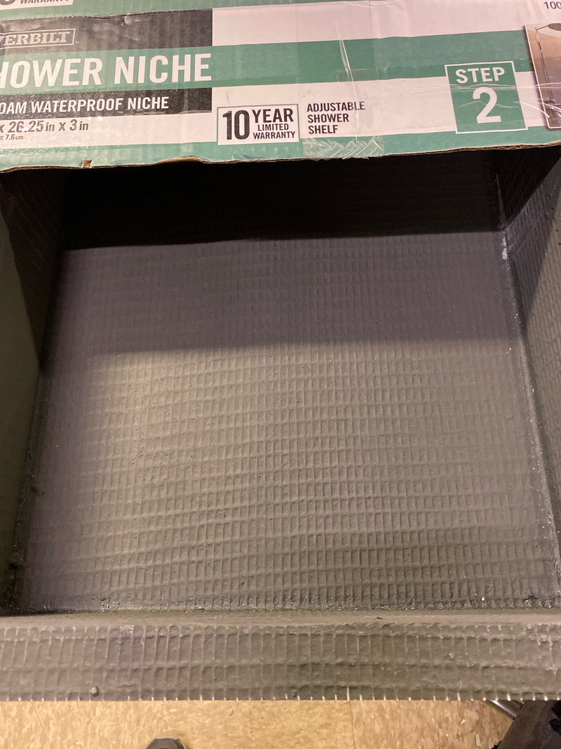 Everbilt EVB1226N Watershield Shower System 13.25 in. x 27.25 in. x 3.5 in. Shower Niche With Adjustable Shelf