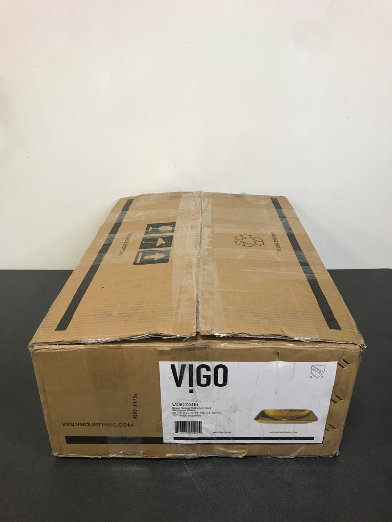Vigo 22-1/4" Glass Bathroom Vessel Sink - Copper