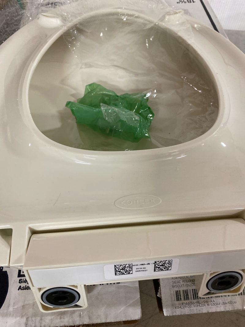 Kohler K-4636-RL-96 Cachet Elongated Closed-Front Toilet Seat with Soft Close and Quick Release - Biscuit