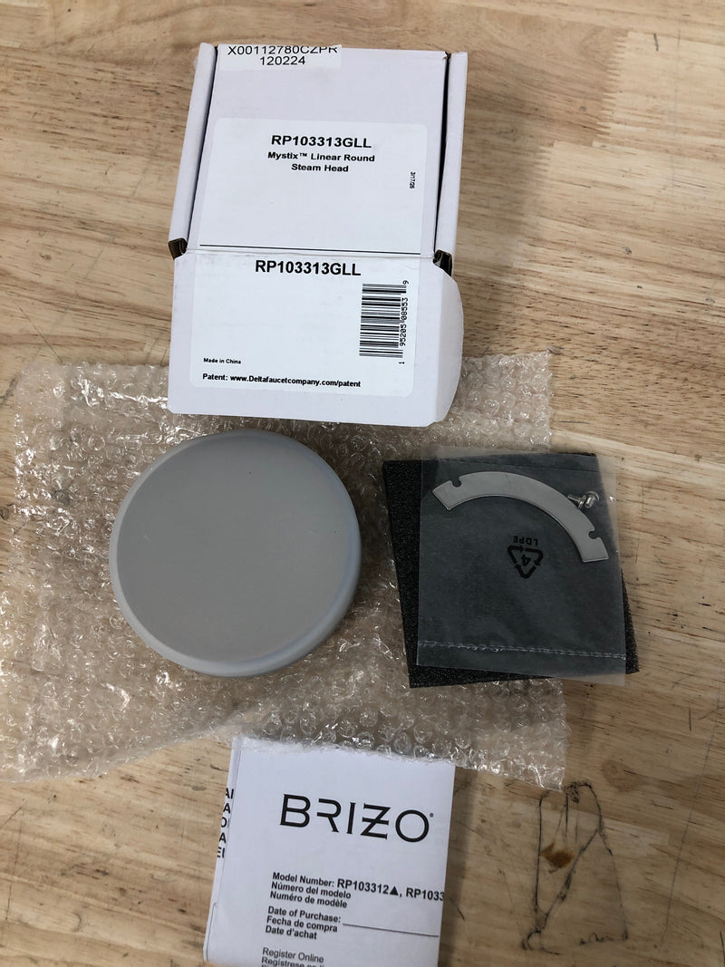 Brizo RP103313GLL Mystix Contemporary Round Steam Shower Head - Luxe Gold