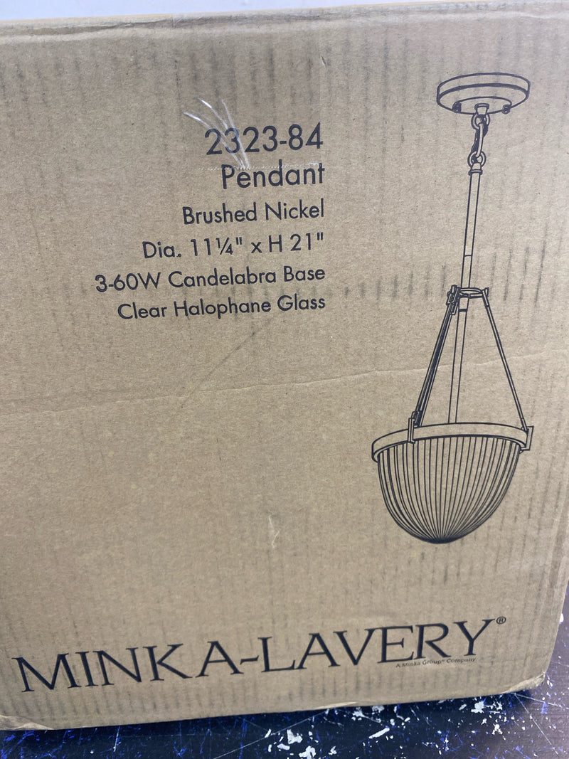 Minka Lavery 2323-84 Atrio 3 Light 11-1/4" Wide Pendant - Brushed Nickel
