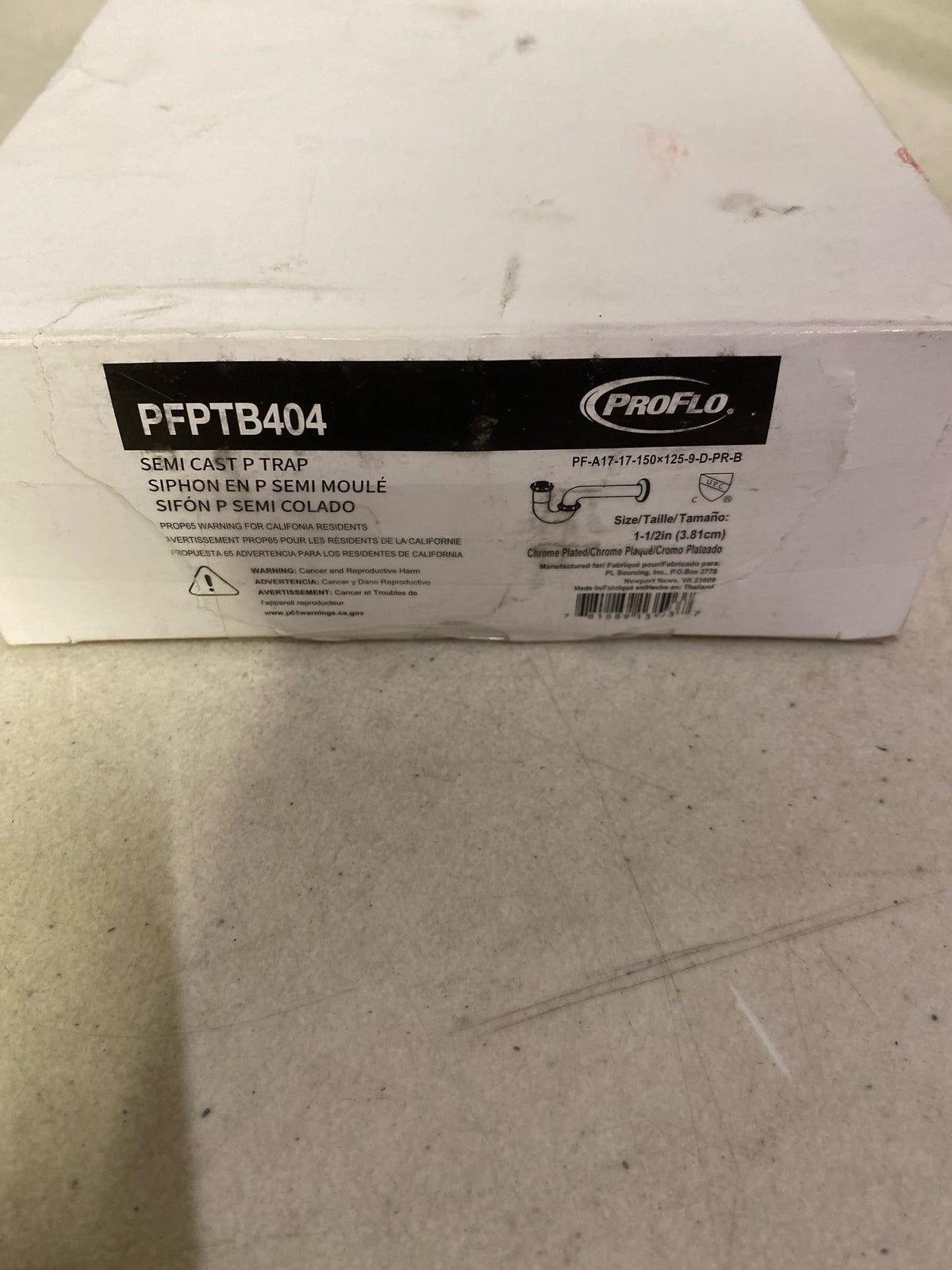PROFLO PFPTB404 11-7/8" Adjustable Tubular P-Trap (1-1/2" X 1-1/2" Connections with cast body) - Chrome