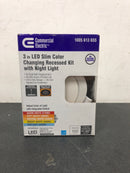 Commercial electric 53826101 3 in. Canless Integrated LED Recessed Light Trim with Night Light 550 Lumens Adjustable CCT New Construction Remodel