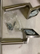 Emtek 5050HECUS15LH Hercules Left Handed Non-Turning Two-Sided Dummy Door Lever Set with Square Rose from the Brass Modern Collection - Satin Nickel