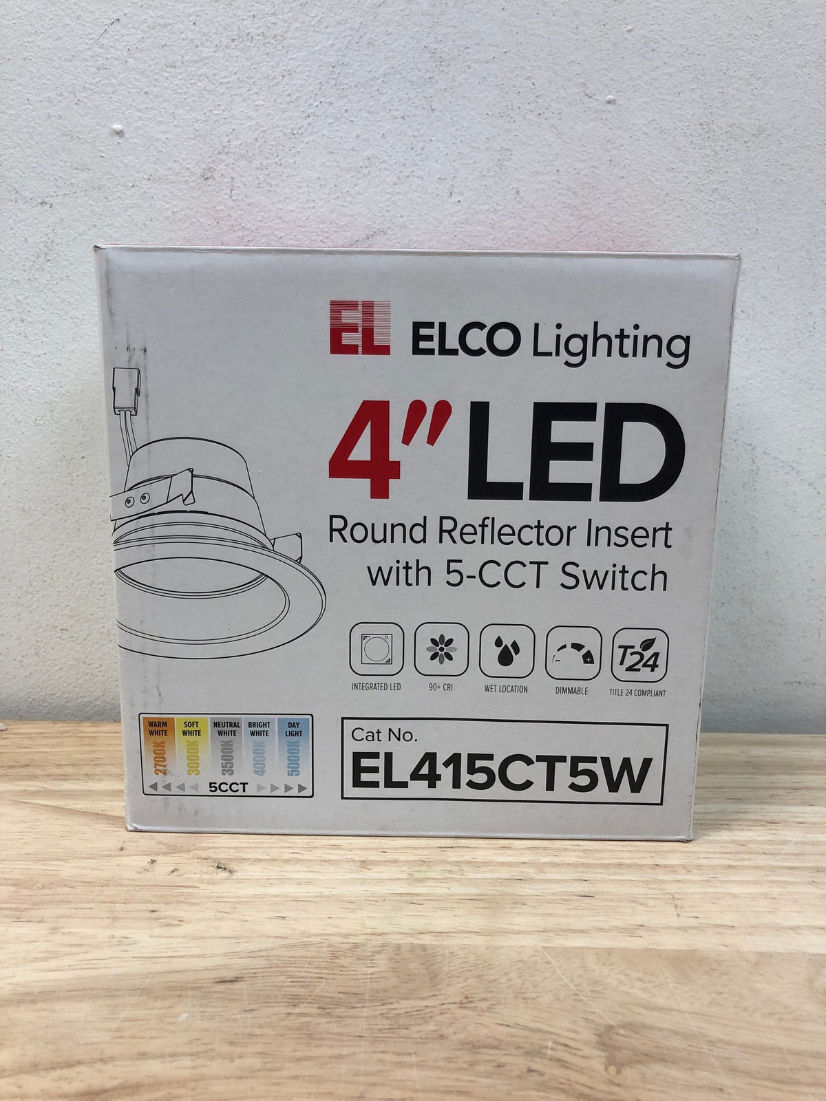 Elco EL415CT5W 4" Integrated LED Reflector Recessed Trim - 8550 Lumens 5000 Kelvin - White