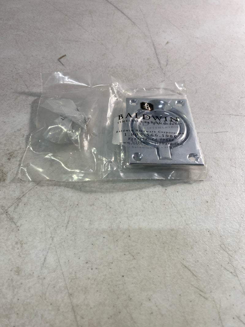 Baldwin 0395260 2-1/2 Inch x 3-5/16 Inch Flush Cabinet Pull - Polished Chrome