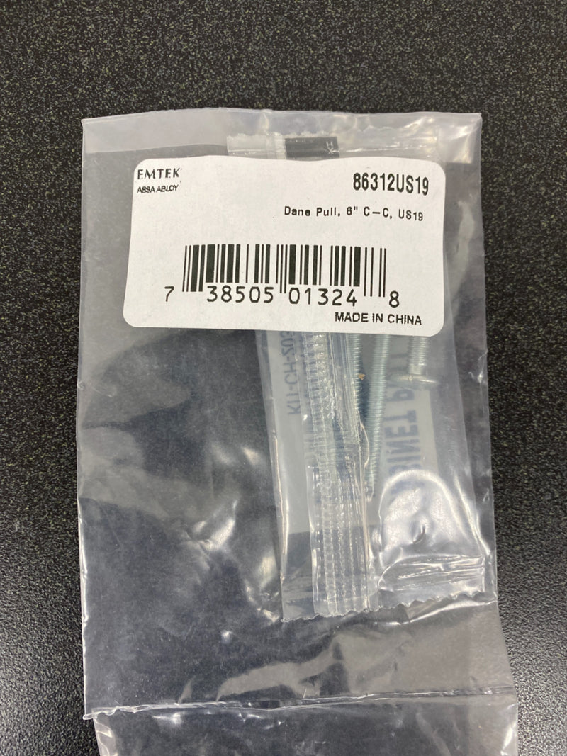 Emtek 86312US19 Contemporary 6 Inch Center to Center Handle Cabinet Pull - Flat Black