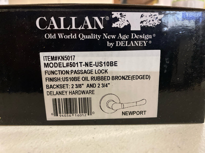 Callan KN5017 Newport Passage Door Lever Set - Edged Oil Rubbed Bronze