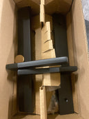 Emtek 16A5US19 LH Brass Modern Door Configuration 6 Inactive Multi Point Narrow Trim Lever Set with American Cylinder Below Handle - Flat Black Helios Lever