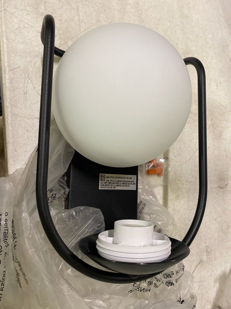 Lutec 5106801012 1-Light Black Outdoor Smart WiFi Wall Mount Lantern Sconce with A19 Smart Light Bulb Included