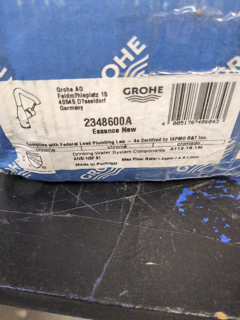 Grohe 2348600A Essence 1.2 GPM Single Hole Bathroom Faucet with SilkMove, QuickFix, EcoJoy Technology and Pop-Up Drain Assembly - Starlight Chrome