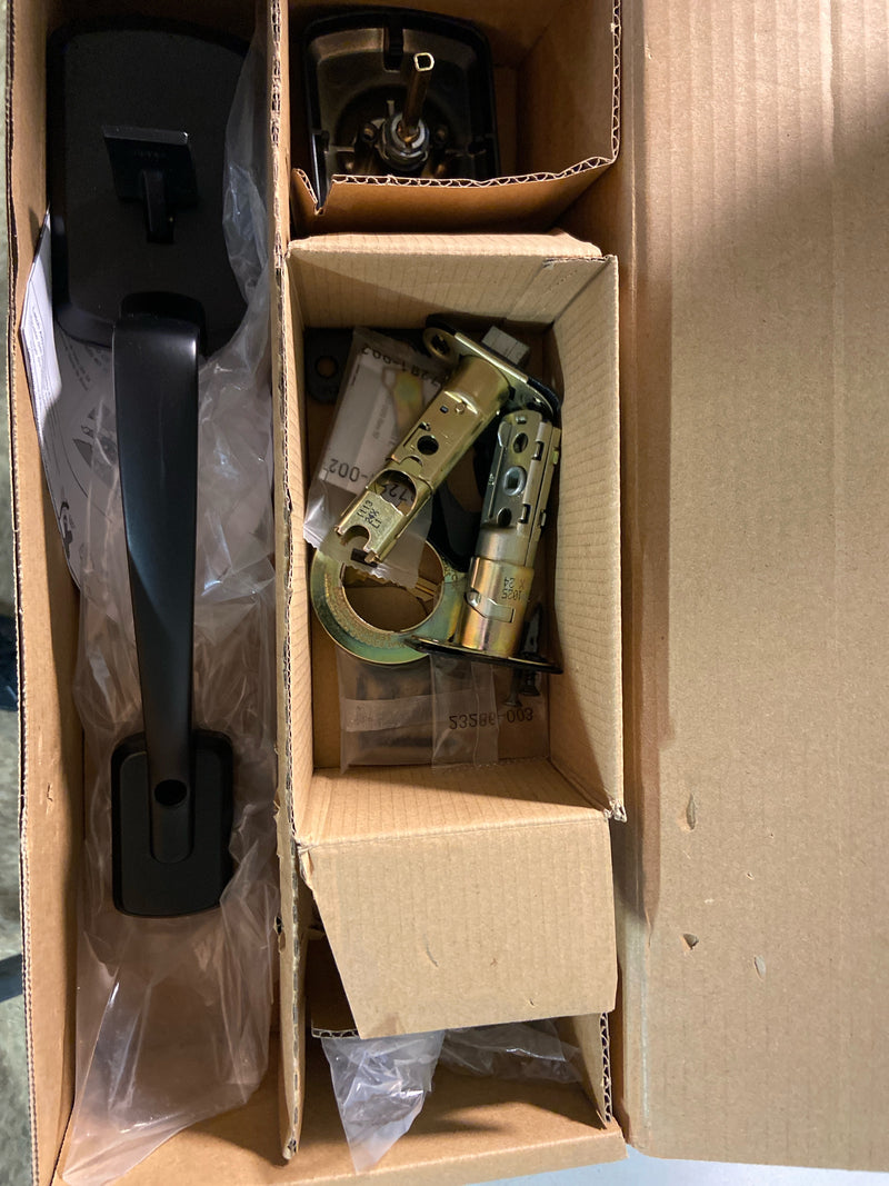 Kwikset 687HYHLIP-514S.DS Henley Sectional Single Cylinder Keyed Entry Exterior Pack Handleset with SmartKey - Matte Black