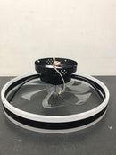 Oaks aura DC2002 20in. LED Indoor Black Bladeless Low Profile Ceiling Fan Flush Mount Smart App Remote Control Dimmable Lighting