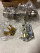 Kwikset 400P-5 Security Series Polo Single Cylinder Keyed Entry Door Knobset - Antique Brass