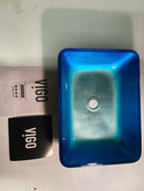 Vigo VG07068 Donatello 18" L x 13" W x 4" H Rectangular Glass Vessel Bathroom Sink - Turquoise Water