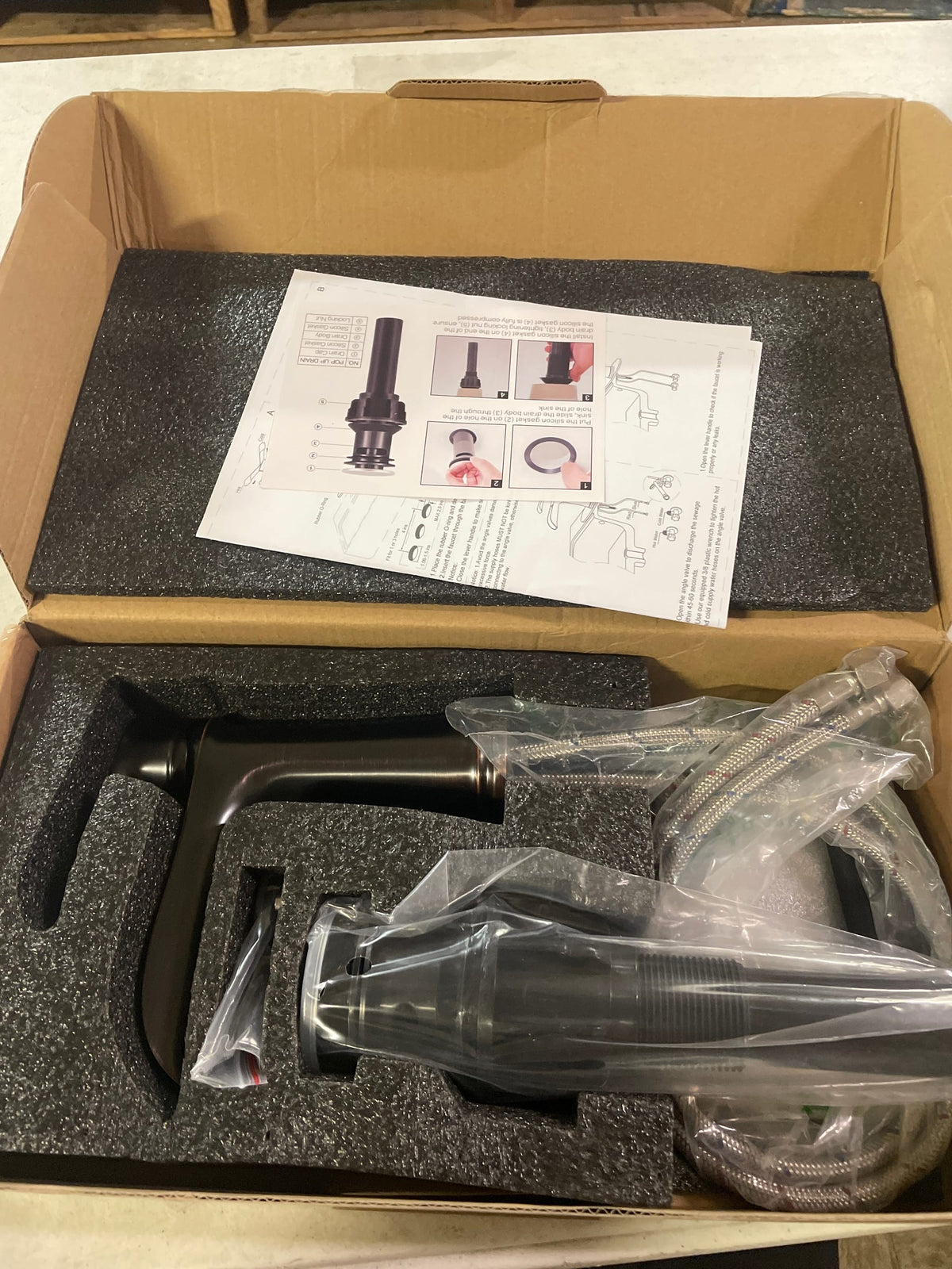 Aklfgn TPLT-033ORB Single Handle Single Hole Waterfall Bathroom Faucet with Deckplate Included in Oil Rubbed Bronze