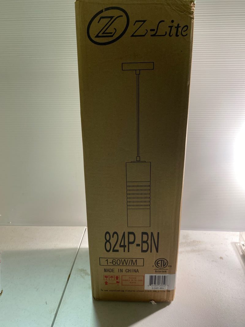 Unbranded 824P-MB Alton 4.75 in. 1-Light Matte Black Shaded Pendant Light with Clear Plus Frosted Glass Shade, No Bulbs Included