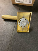 Emtek 5052US4.TAUS4.KNUS4.LH Knurled T-Bar Left Handed Non-Turning Two-Sided Dummy Door Lever Set with Modern Rectangular Rose from the SELECT Brass Collection - Satin Brass