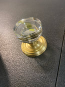 Emtek 5059MDCUS4 Modern Disc Non-Turning Two-Sided Dummy Door Knob Set with Disk Rose from the Brass Modern Crystal Collection - Satin Brass Regular Rosette