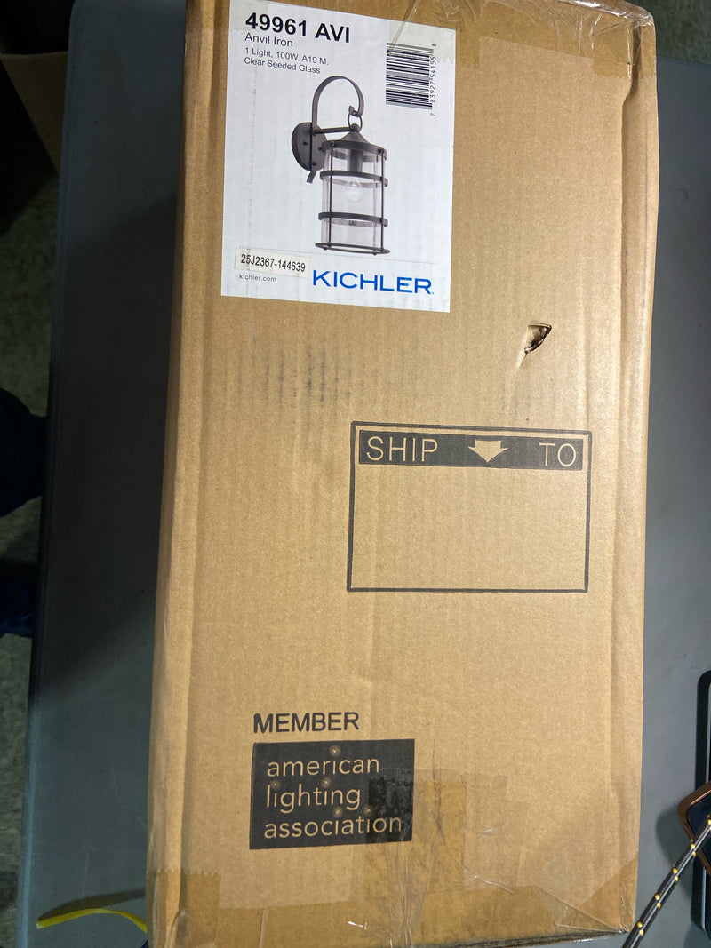 Kichler 49961AVI Mill Lane Single Light 16" Tall Outdoor Wall Sconce - Anvil Iron