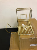 Signature Hardware Over the Rim Shampoo Bottle and Soap Basket - Polished Brass