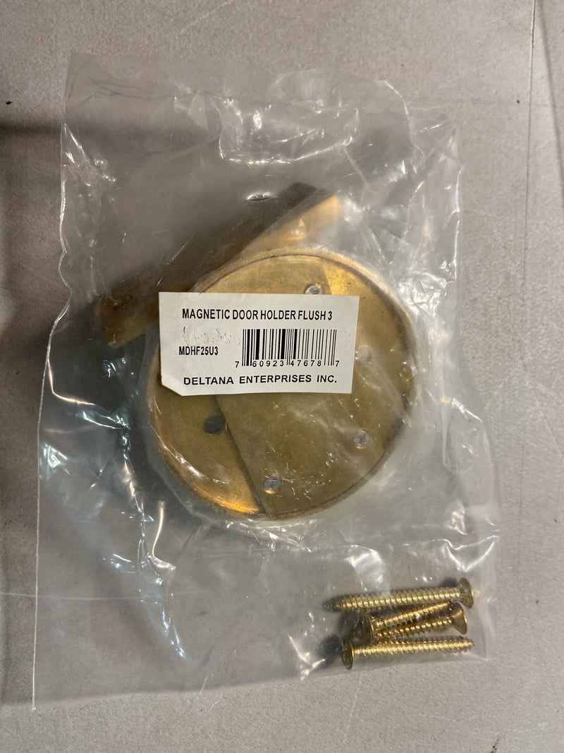 Deltana MDHF25U3 2-1/2" Diameter Flush Magnetic Door Holder - Polished Brass