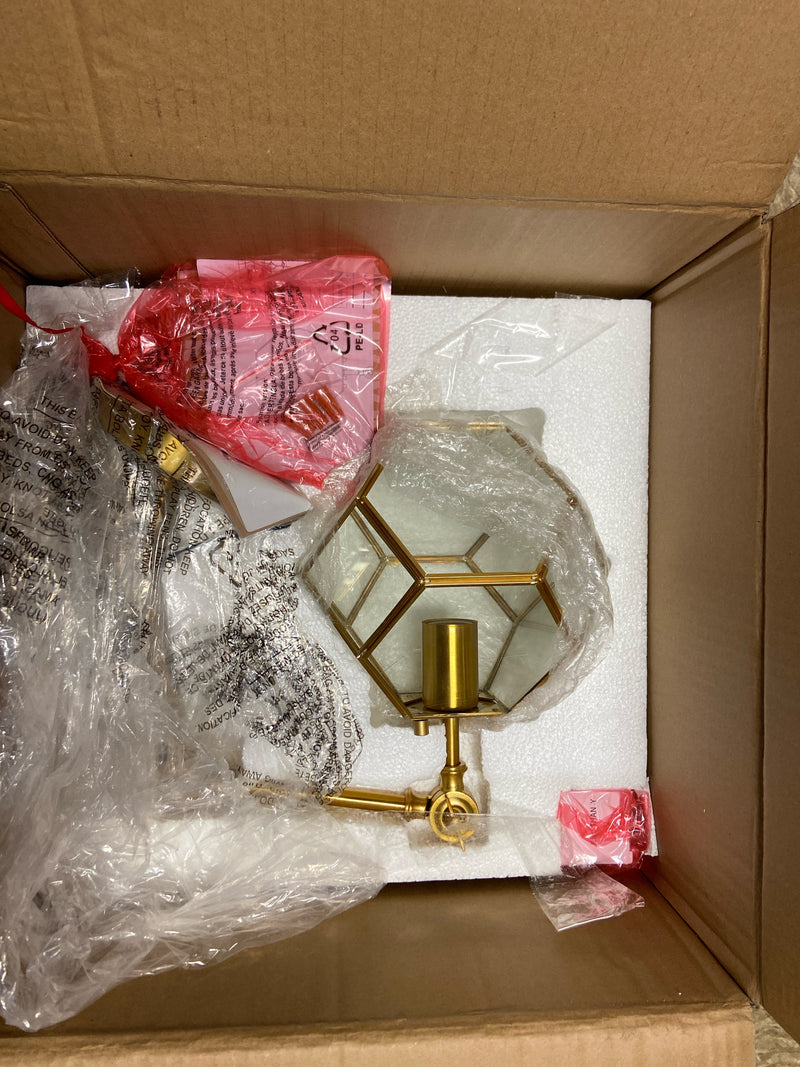 JONATHAN Y Lighting JYL9926A Honeycomb 13" Tall LED Wall Sconce - Brass Gold / Clear