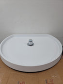 Rev-A-Shelf 6221-22-11-52 RAS Polymer 22 Inch D-Shaped Single Lazy Susan Shelf with Bottom Mount Hardware - White