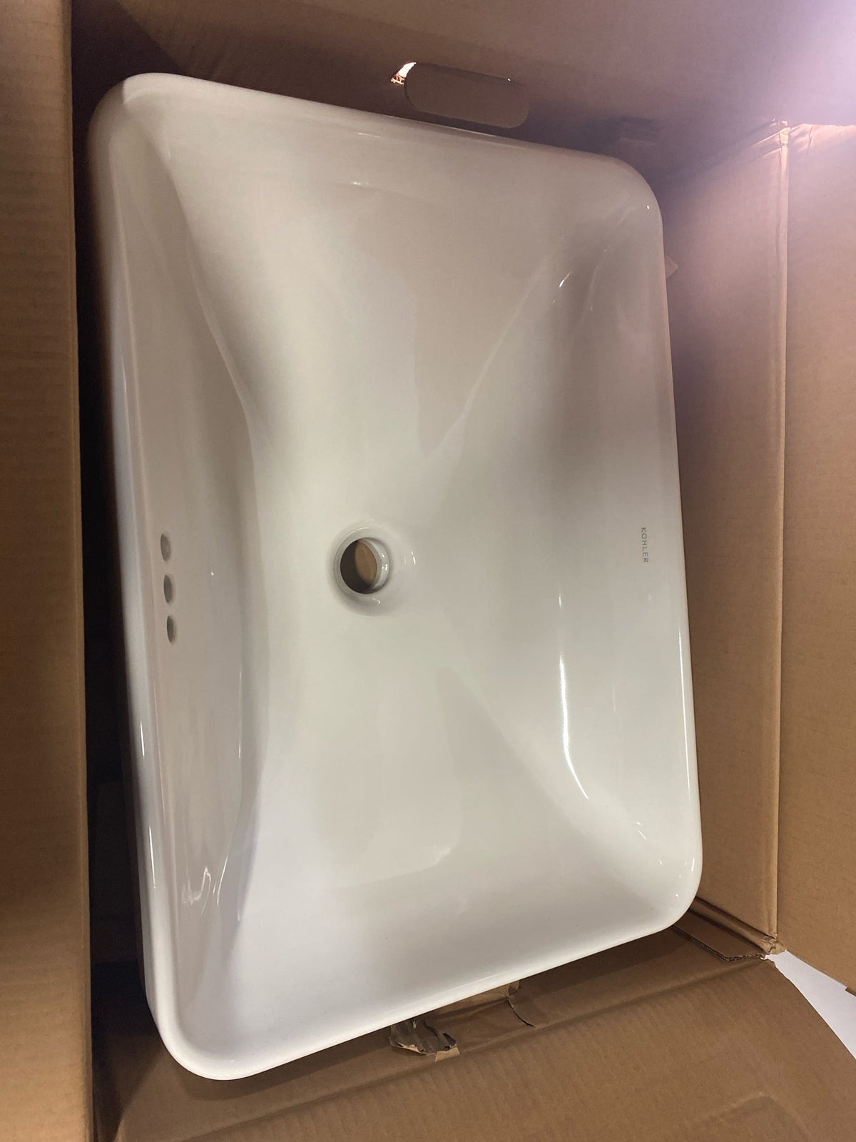 Kohler K-5373-0 Vox 22-5/8" Rectangular Vitreous China Vessel or Drop In Bathroom Sink with Overflow - White