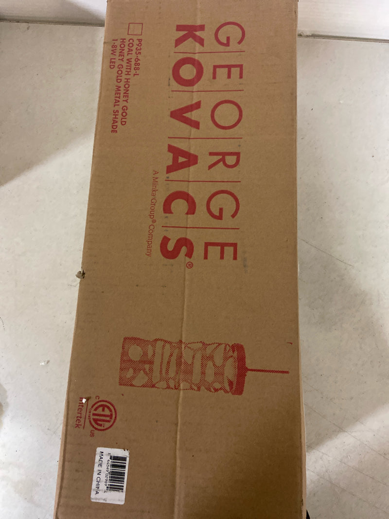 Kovacs P935-688-L Golden Eclipse 5" Wide Integrated LED Mini Pendant - Coal and Honey Gold