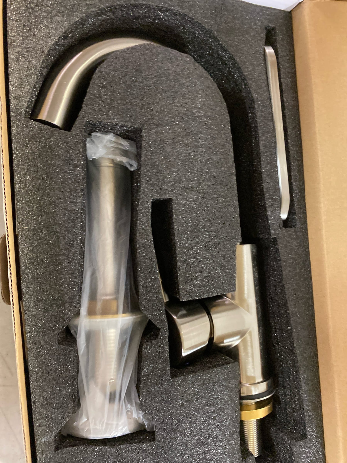 Phiestina HDWE08-BN-FJ 4 in. Single-Handle Bathroom Sink Faucet with Deck Plate and Metal Drain, 360-Degree Rotation Spout in. Brushed Nickel