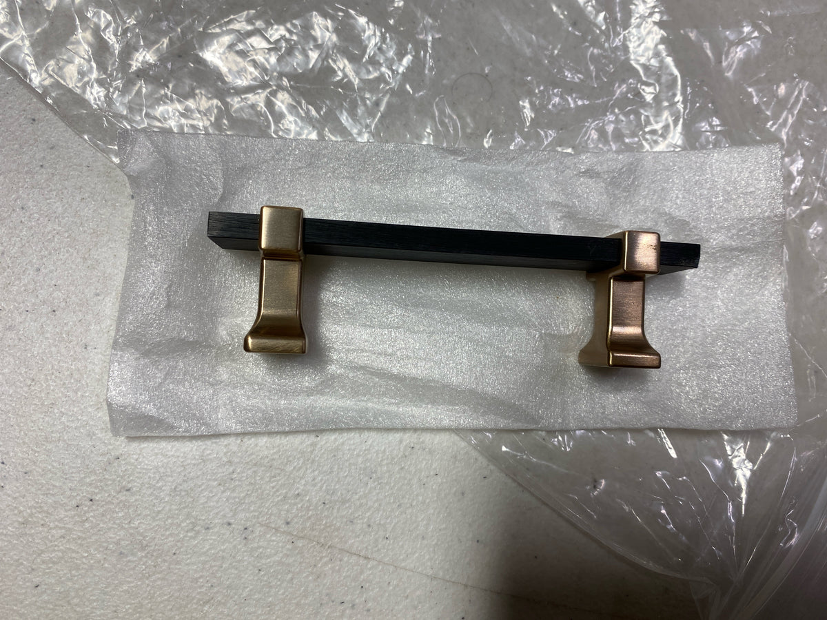 Amerock BP37080BMBCZ Overton 3 Inch Center to Center Bar Cabinet Pull - Brushed Matte Black / Champagne Bronze