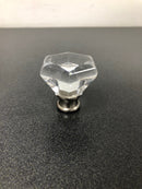 Liberty Hardware P19443-116-CP Faceted 1-3/4 Inch Geometric Cabinet Knob - Satin Nickel and Clear