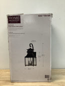 Home decorators collection 13654 Rainbrook 18 in. 2-Light Matte Black Outdoor Wall Light Fixture with Seeded Glass