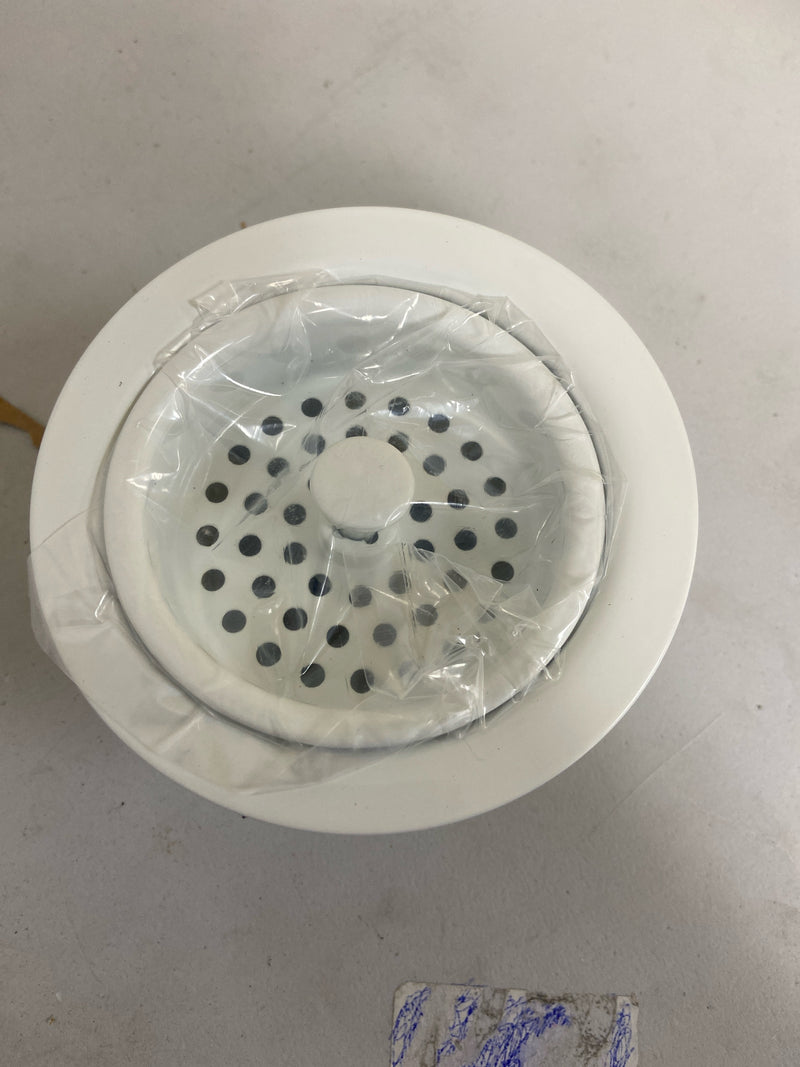 Signature Hardware SH171WH 3-1/2" Basket Strainer for Sinks up to 1" Thick - White