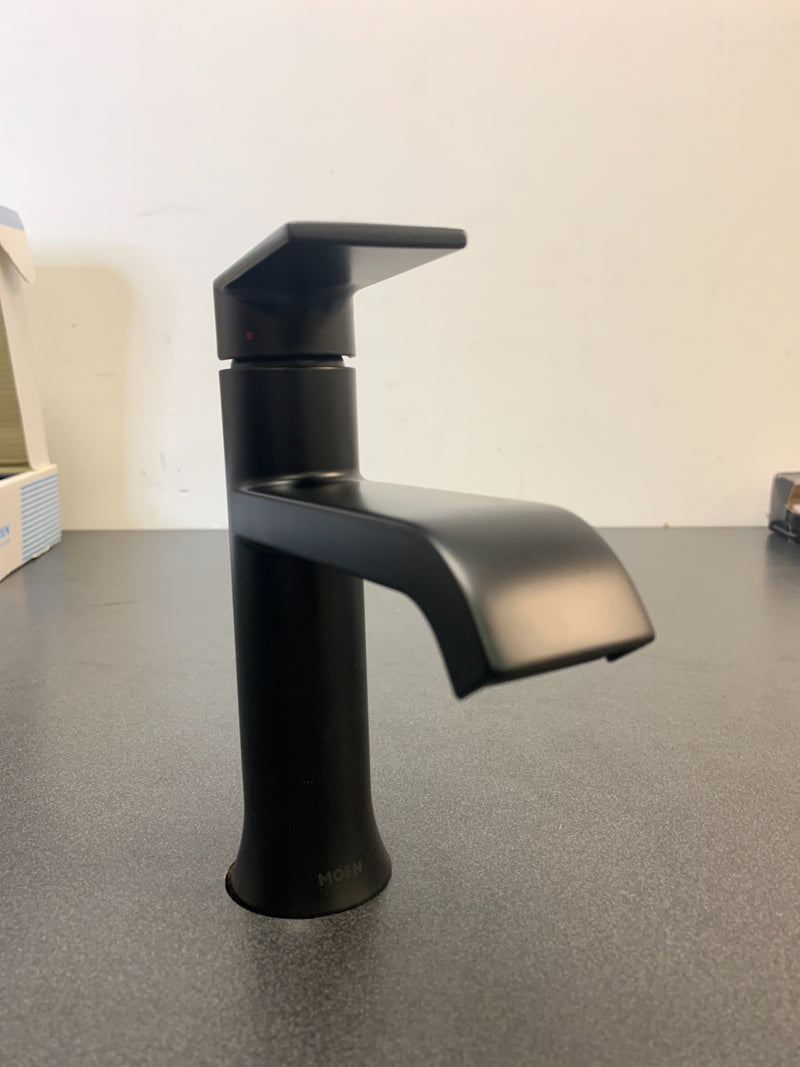 Moen 6702BL Genta LX Single Handle Centerset Bathroom Faucet with Duralast Valve Technology and Pop-Up Drain Assembly - Matte Black