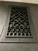 Reggio Register Scroll Series 6x12 Cast Aluminum Grille, Black, Rust-Resistant, Walls, and Ceilings, with Mounting Holes, Made in the USA