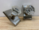 Emtek 8121OTUS15 Old Town Passage Door Knob Set with Rectangular Rose from the Brass Crystal Collection - Satin Nickel