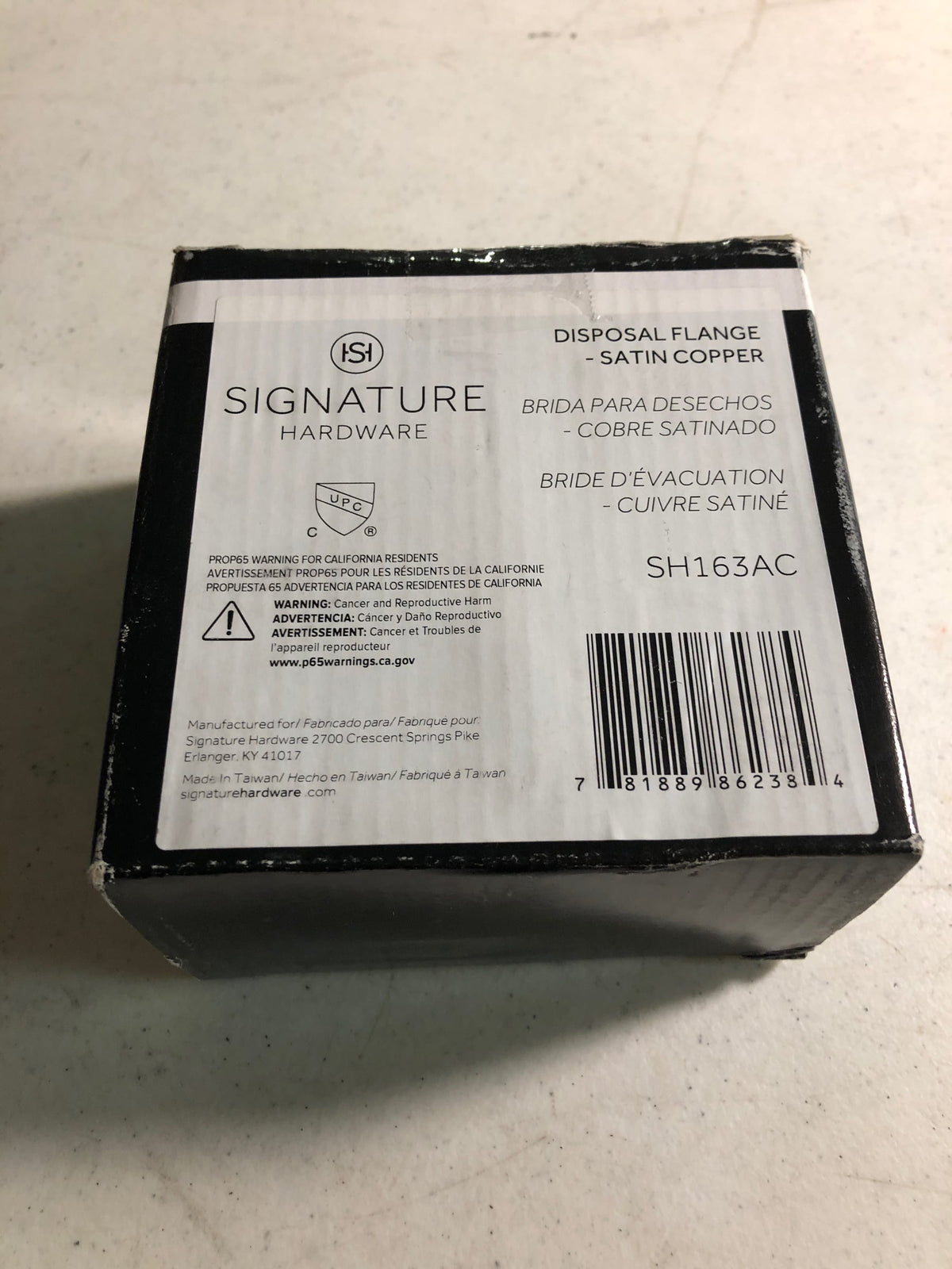 Signature Hardware SH163AC 3-1/2" Brass Kitchen Deep Garbage Disposal Flange and Stopper - Satin Copper